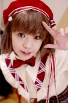 aizawa_tomomi beret blouse cosplay miniskirt pia_carrot pia_carrot_3 ribbons ruffles school_uniform skirt slip tsukimiya_usagi rating:Safe score:1 user:nil!