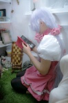 cosplay dress hairband hoshimiya_kate leggings purple_hair rat_sakura sekai_seifuku:_bouryaku_no_zvezda rating:Safe score:0 user:nil!