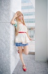 asuna_(sao) blonde_hair blouse braid cosplay miniskirt neko skirt sword_art_online rating:Safe score:1 user:pixymisa