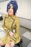 blue_hair boots chrome_dokuro cosplay eyepatch isumi katekyo_hitman_reborn! miniskirt pleated_skirt skirt rating:Safe score:0 user:nil!