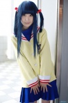 ahoge blazer blouse blue_hair clannad cosplay fujibayashi_kyou pleated_skirt richi sailor_uniform school_uniform skirt twintails rating:Safe score:0 user:pixymisa