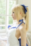 ahoge blonde_hair choker cosplay dress fate/series fate/stay_night forest_(photoset) hairbow saber usakichi rating:Safe score:3 user:nil!