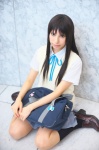 akiyama_mio ari blouse bookbag cosplay kneesocks k-on! pleated_skirt school_uniform skirt sweater_vest rating:Safe score:0 user:nil!