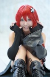 boots braid cape cosplay croptop detached_sleeves gomamama kurosaki_mea red_hair shorts thigh_strap to_love-ru rating:Safe score:0 user:nil!