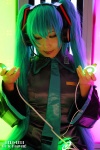 aqua_hair blouse chihane cosplay detached_sleeves hatsune_miku headset pleated_skirt skirt tie twintails vocaloid rating:Safe score:0 user:nil!