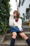 blouse bookbag cardigan costume girlz_high kneesocks miyu_(iv) pleated_skirt school_uniform side-b_039 skirt rating:Safe score:0 user:nil!