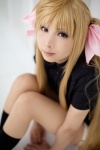 blonde_hair blouse cosplay fate_testarossa hairbows kanda_midori lyrical_nanoha shorts twintails rating:Safe score:5 user:xkaras