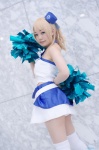 blonde_hair cheerleader_uniform cosplay halter_top hat miniskirt pom_poms shizuku skirt tagme_character tagme_series thighhighs white_legwear zettai_ryouiki rating:Safe score:1 user:nil!