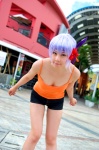 ayane_(doa) camisole cleavage cosplay dead_or_alive denim headband purple_hair shorts tachibana_minami rating:Safe score:0 user:nil!