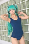 aqua_hair cosplay hatsune_miku headset necoco necosmo one-piece_swimsuit swimsuit twintails vocaloid rating:Safe score:2 user:nil!