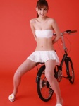 bicycle bikini_top cleavage miniskirt ogura_yuuko ponytail skirt swimsuit wanibooks_33 rating:Safe score:0 user:nil!