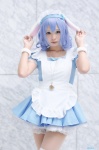 animal_ears apron blue_hair bunny_ears cosplay dress hairband kai_(ii) maid maid_uniform tagme_character tagme_series thighhighs zettai_ryouiki rating:Safe score:0 user:nil!