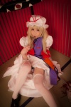 atsuki blonde_hair cosplay dress fan garter_belt hat panties suite_memory tabard thighhighs touhou umbrella white_legwear yakumo_yukari rating:Safe score:0 user:nil!