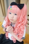 cosplay hairbow haruno_yun original pink_hair pleated_skirt sailor_uniform school_uniform skirt rating:Safe score:0 user:nil!