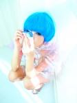 ahane_ahaneco bikini blue_hair cosplay fish original plastic_wrap swimsuit rating:Safe score:1 user:nil!