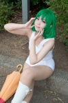 boots cosplay green_hair kazami_yuuka kouwaaiki pantyhose swimsuit touhou umbrella rating:Safe score:0 user:pixymisa