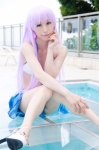 bikini cosplay crystal_crown feena_fam_earthlight kamui_arisa pool purple_hair side-tie_bikini skirt swimsuit yoake_mae_yori_ruri_iro_na rating:Safe score:0 user:nil!