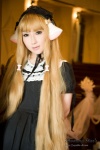 blonde_hair chii_(chobits) chobits cosplay dress hairband momoiro_merankori saku rating:Safe score:0 user:nil!