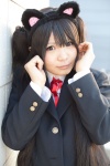 animal_ears blazer blouse cat_ears cosplay gumi_(cosplayer) k-on! nakano_azusa ribbon_tie school_uniform twintails rating:Safe score:0 user:pixymisa