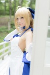 ahoge blonde_hair choker cosplay dress elbow_gloves fate/series fate/stay_night forest_(photoset) gloves hairbow saber usakichi rating:Safe score:3 user:nil!