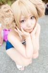 aisaka_taiga blonde_hair cosplay hair_buns koyomi pantyhose sheer_legwear swimsuit toradora! rating:Safe score:0 user:pixymisa