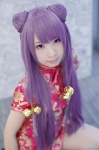 cosplay double_bun kyouka pantyhose purple_hair qipao ranma_1/2 shampoo sheer_legwear rating:Safe score:0 user:nil!