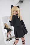 blonde_hair boots cosplay detached_sleeves dress enako golden_darkness hairbows mirror to_love-ru twintails rating:Safe score:3 user:nil!