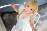 blonde_hair chii_(chobits) chobits cleavage cosplay dress hazuki_minami pantyhose rating:Safe score:0 user:nil!