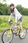bicycle bikini_top cleavage denim hoodie shorts sugimoto_yumi swimsuit twintails wpb_112 rating:Safe score:0 user:nil!