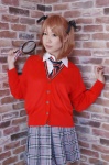 blouse cardigan cosplay magnifying_glass pleated_skirt school_uniform sister_princess skirt twintails yae_maiko yotsuba_(sister_princess) rating:Safe score:0 user:nil!