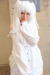 blouse cosplay kitsune kyuubee puella_magi_madoka_magica red_eyes tshirt twintails white_hair rating:Safe score:0 user:pixymisa