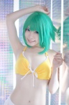 bikini_top cosplay green_hair gumi mashiro_ayaki shorts swimsuit vocaloid rating:Safe score:4 user:nil!