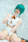 aquarion_evol boots cleavage cosplay croptop fujisaki_nitt green_hair shorts zessica_wong rating:Safe score:0 user:nil!