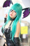 aqua_hair choker cosplay eyepatch head_wings katayama_akira morrigan_aensland teddy vampire_(game) whip rating:Safe score:0 user:nil!