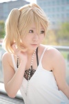 benio blonde_hair cosplay dress necklace sasa side_ponytail yellow_eyes zone-00 rating:Safe score:0 user:pixymisa
