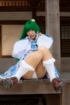 ass cosplay detached_sleeves green_hair kochiya_sanae lenfried miniskirt panties skirt socks touhou rating:Safe score:0 user:nil!