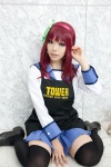 angel_beats! apron cosplay hairband nakamura_yuri pleated_skirt red_hair sailor_uniform school_uniform skirt soda_(model) thighhighs zettai_ryouiki rating:Safe score:0 user:pixymisa