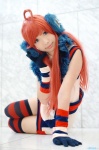 ahoge cosplay default_costume dress gloves headset red_hair sf-a2_miki striped thighhighs vocaloid zero_inch zettai_ryouiki rating:Safe score:2 user:nil!