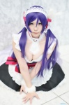 apron cleavage cosplay dress hairband love_live!_school_idol_project maid maid_uniform purple_hair toujou_nozomi twintails yuzuki_aya rating:Safe score:0 user:nil!