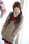blouse cardigan cosplay itsuki_akira original pleated_skirt school_uniform skirt twintails rating:Safe score:3 user:nil!