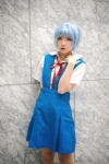 ayanami_rei blouse blue_hair cosplay jumper neon_genesis_evangelion school_uniform shinguu_naoki rating:Safe score:0 user:nil!