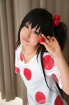 cosplay k-on! nakano_azusa narumiya polka_dots side_ponytail tshirt rating:Safe score:0 user:nil!
