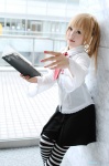 amane_misa blonde_hair cosplay death_note kipi striped_thighhighs thighhighs rating:Safe score:2 user:c0rtana