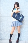 akiyama_mio ari blouse bookbag cosplay kneesocks k-on! pleated_skirt school_uniform skirt sweater_vest rating:Safe score:0 user:nil!