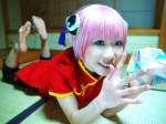 cosplay gintama hair_pods kagura mikan pink_hair qipao trousers rating:Safe score:0 user:nil!