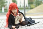 cosplay katana kipi overcoat red_hair sailor_uniform school_uniform shakugan_no_shana shana sword thighhighs zettai_ryouiki rating:Safe score:0 user:nil!