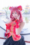 cosplay double_bun hello!_aki_love_live_vol_2_~bibi~ itsuki_akira love_live!_school_idol_project miniskirt nishikino_maki red_hair skirt sleeveless_blouse rating:Safe score:0 user:nil!