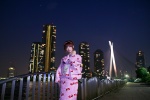 cityscape hairband kimono night-shots shio strawberry_pattern waterfront rating:Safe score:0 user:nil!