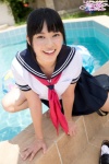 barefoot pleated_skirt ponytail pool sailor_uniform school_uniform skirt yamanaka_tomoe rating:Safe score:2 user:nil!