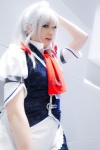 apron blouse cosplay hairband izayoi_sakuya maid maid_uniform mari_(ii) miniskirt silver_hair skirt touhou twin_braids vest rating:Safe score:0 user:nil!